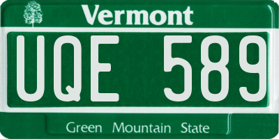 VT license plate UQE589