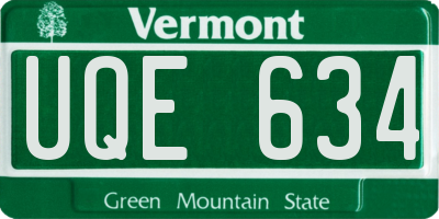 VT license plate UQE634
