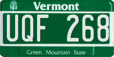 VT license plate UQF268