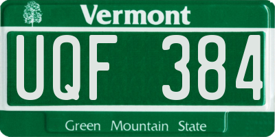 VT license plate UQF384
