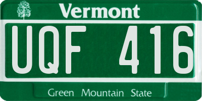 VT license plate UQF416