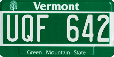 VT license plate UQF642