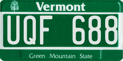 VT license plate UQF688