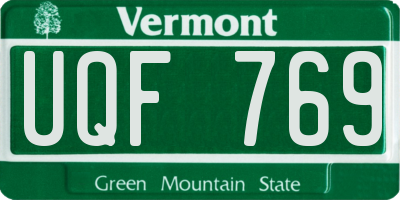 VT license plate UQF769