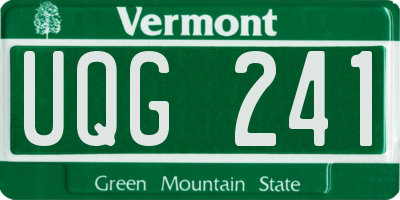 VT license plate UQG241