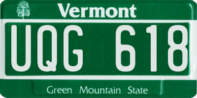 VT license plate UQG618