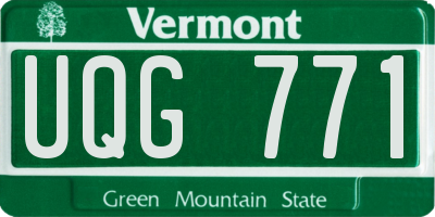 VT license plate UQG771