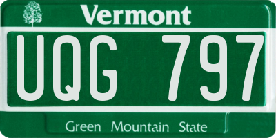 VT license plate UQG797