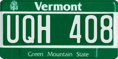 VT license plate UQH408
