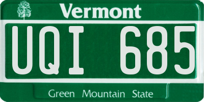 VT license plate UQI685