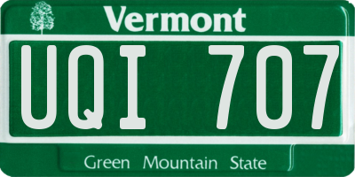 VT license plate UQI707