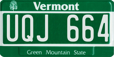 VT license plate UQJ664
