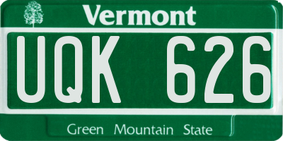 VT license plate UQK626