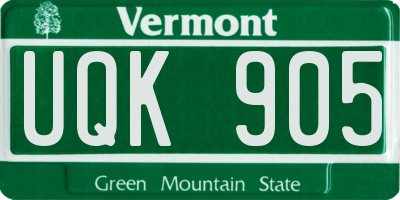 VT license plate UQK905