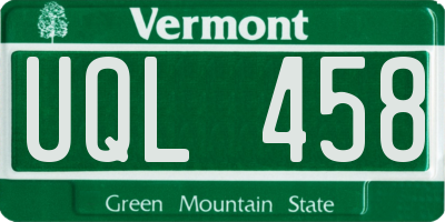 VT license plate UQL458