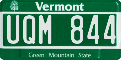 VT license plate UQM844