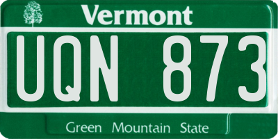 VT license plate UQN873