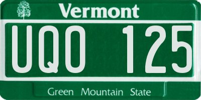 VT license plate UQO125