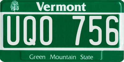 VT license plate UQO756