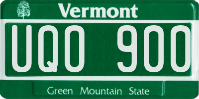VT license plate UQO900