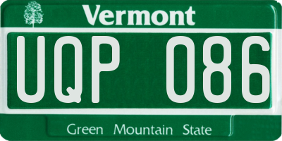 VT license plate UQP086