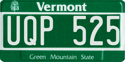 VT license plate UQP525
