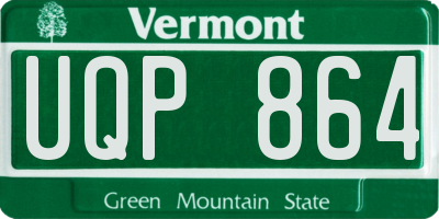 VT license plate UQP864