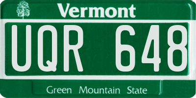 VT license plate UQR648