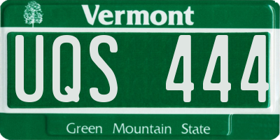 VT license plate UQS444