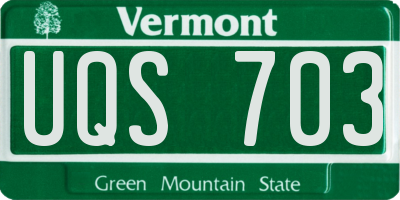 VT license plate UQS703