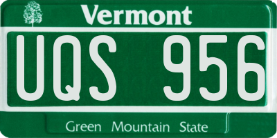 VT license plate UQS956