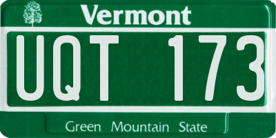 VT license plate UQT173