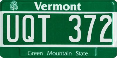 VT license plate UQT372