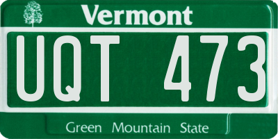 VT license plate UQT473