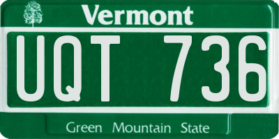VT license plate UQT736