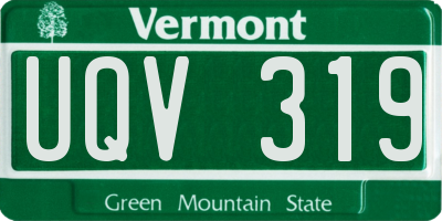VT license plate UQV319
