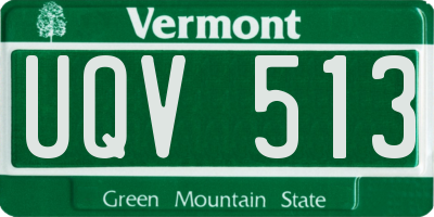 VT license plate UQV513