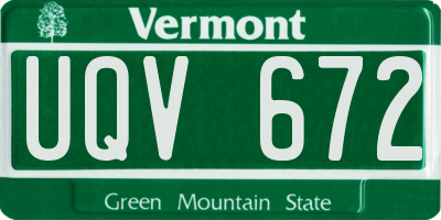 VT license plate UQV672