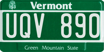 VT license plate UQV890