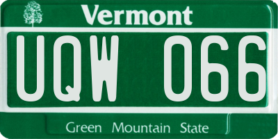 VT license plate UQW066