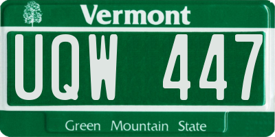 VT license plate UQW447