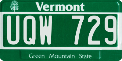 VT license plate UQW729