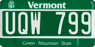 VT license plate UQW799