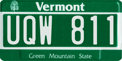 VT license plate UQW811
