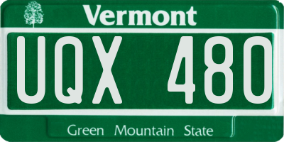 VT license plate UQX480