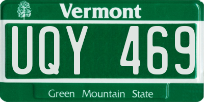 VT license plate UQY469