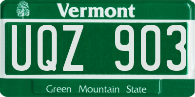 VT license plate UQZ903