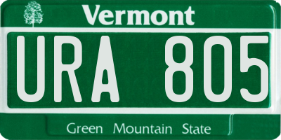 VT license plate URA805