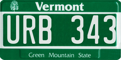 VT license plate URB343