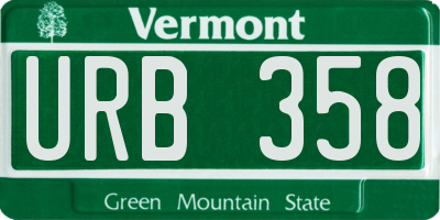 VT license plate URB358
